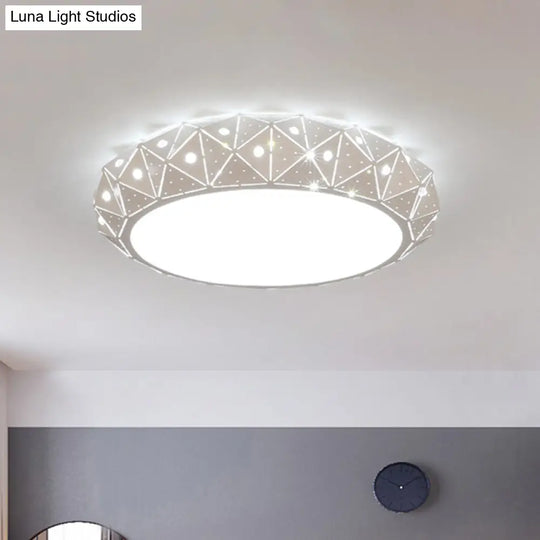 18’/25.5’ Round Led Flush Mount Ceiling Lamp In Warm/White Light With Acrylic Design
