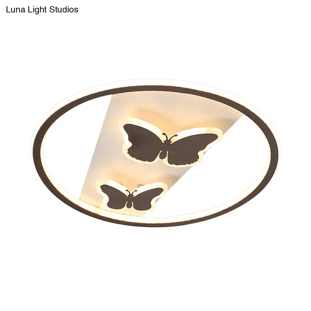 18.5’/23’ Modern Acrylic Brown Led Ceiling Fixture In Warm/White Light - Remote Control Dimmable