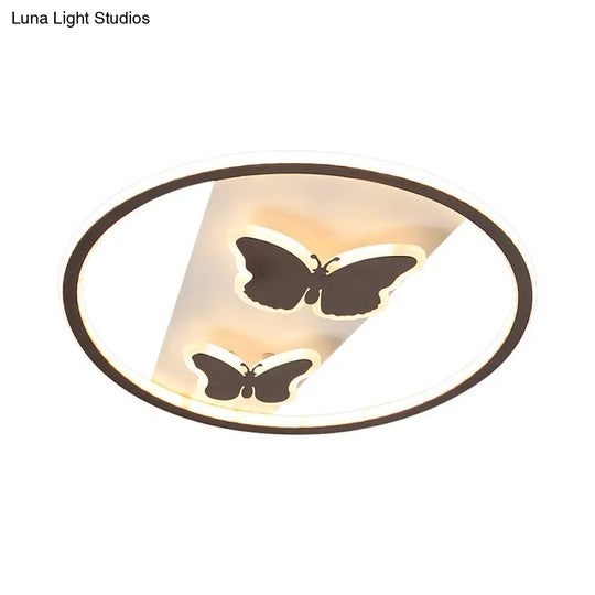 18.5’/23’ Modern Acrylic Brown Led Ceiling Fixture In Warm/White Light - Remote Control Dimmable