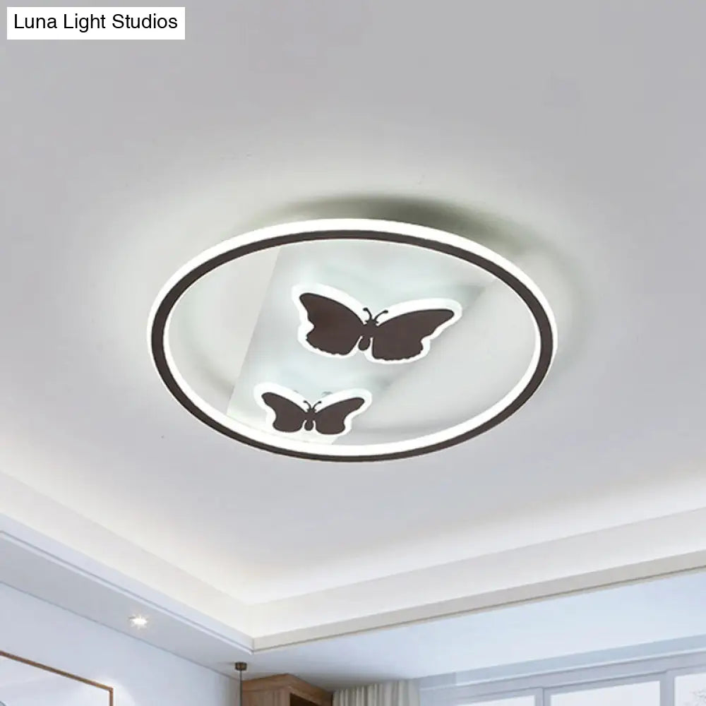 18.5/23 Modern Acrylic Brown Led Ceiling Fixture In Warm/White Light - Remote Control Dimmable /