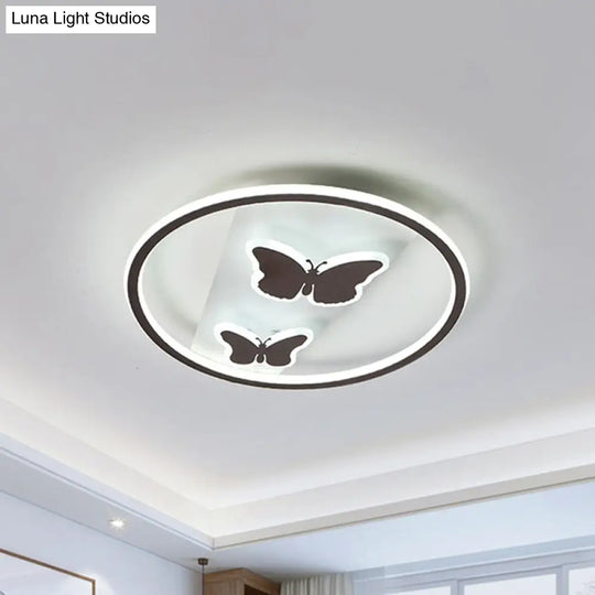 18.5’/23’ Modern Acrylic Brown Led Ceiling Fixture In Warm/White Light - Remote Control