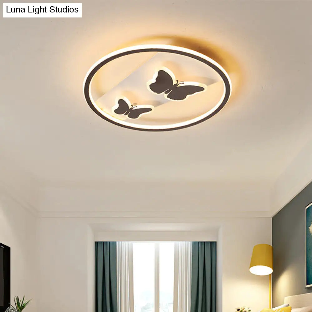 18.5’/23’ Modern Acrylic Brown Led Ceiling Fixture In Warm/White Light - Remote Control