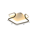 Modern Metal Square Flush Mount Led Ceiling Light (16’/19.5’) - Warm/White Bedroom Lighting