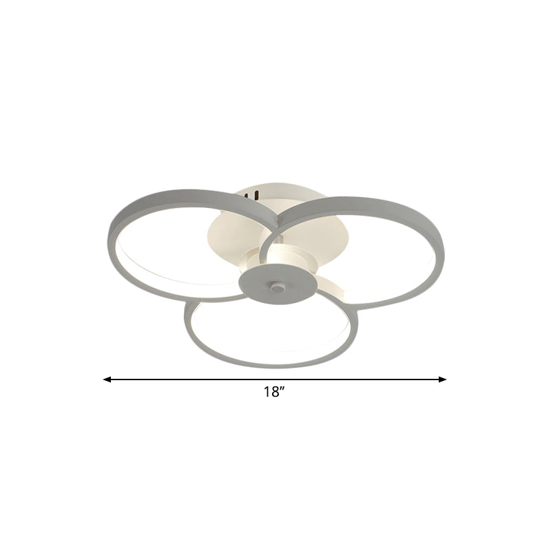 Modern Flower Metal Led Ceiling Light In 18’/21.5’ - Black/White With Warm/White/Natural Options