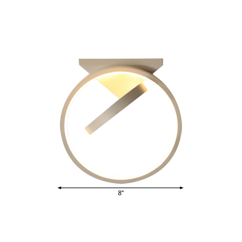 Minimalist Led Flush Light With Dual Rings - Ceiling Mount Warm/White Black/White