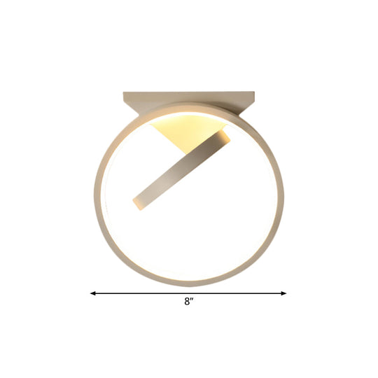 Minimalist Led Flush Light With Dual Rings - Ceiling Mount Warm/White Black/White