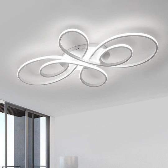 Modern Ribbons Led Ceiling Flush Mount Light In Warm/White Multiple Sizes & Colors