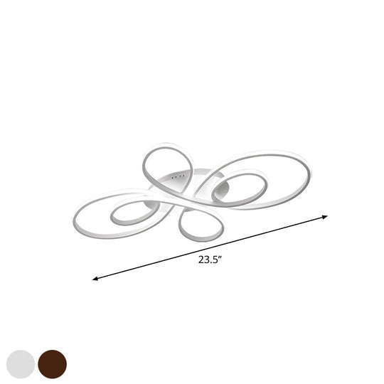 Modern Ribbons Led Ceiling Flush Mount Light In Warm/White Multiple Sizes & Colors