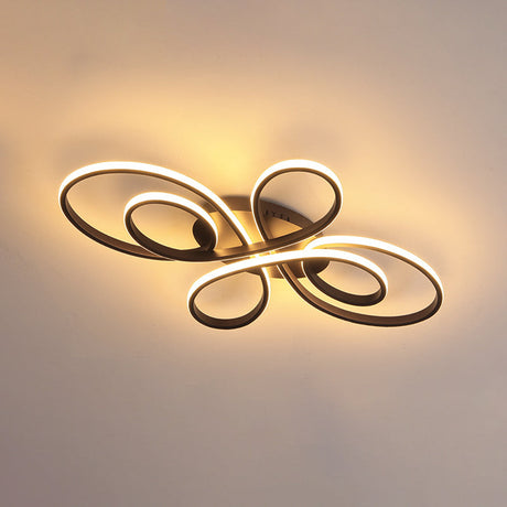 Modern Ribbons Led Ceiling Flush Mount Light In Warm/White Multiple Sizes & Colors