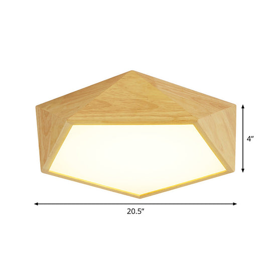 Modern Wood Frame Led Ceiling Light - Beige Warm/White 16.5’/20.5’/24.5’ Wide