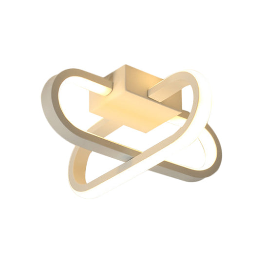 Modern Hotel Led Flush - Mount Ceiling Lamp In Black/White With Acrylic Shade - Warm/White Light