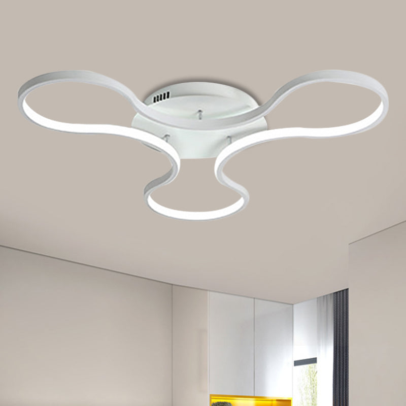 Led Flush Mount Light In Cool Fidget Spinner Shape For Boys Room - 23’/29’ Width Metal White / 23’