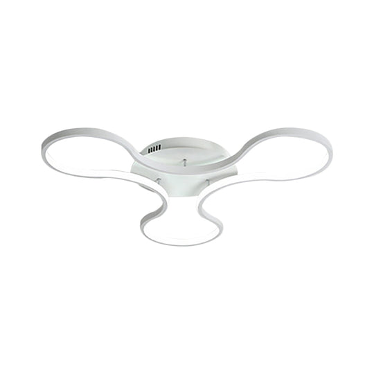 Led Flush Mount Light In Cool Fidget Spinner Shape For Boys Room - 23’/29’ Width Metal White