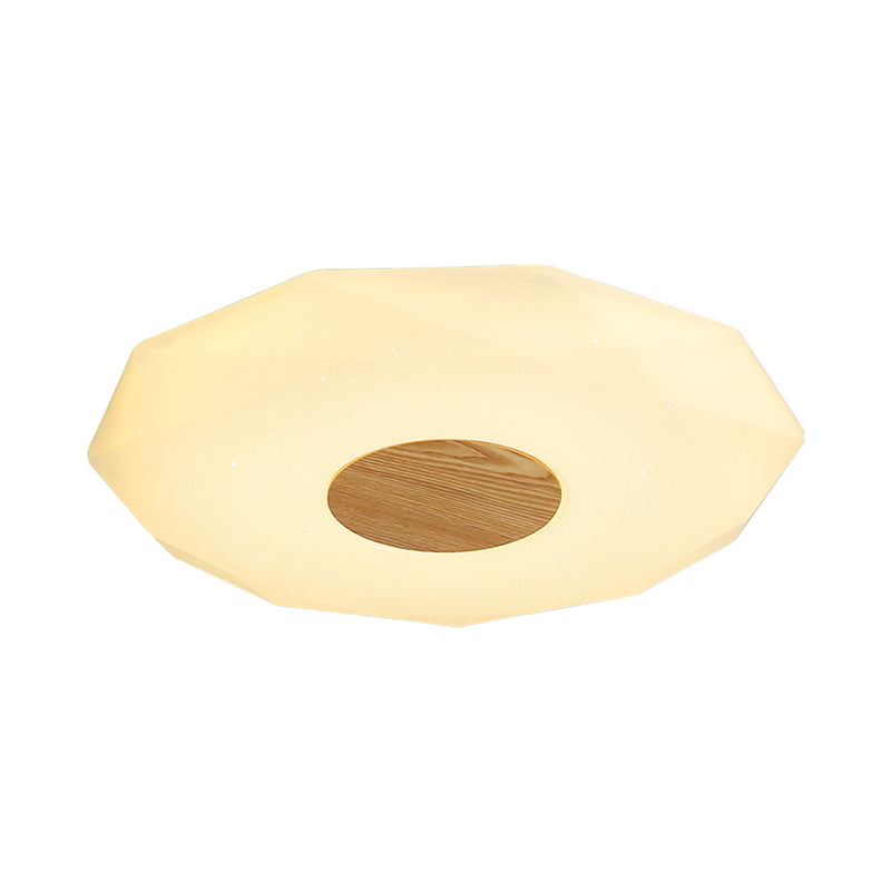 Modern Polygon Acrylic Flush Mount Led Ceiling - 14.5’/18.5’/22.5’ Width Warm/White Light Option