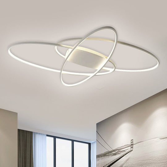 Modern Led Ceiling Lamp For Boys Bedroom - Warm/White Light Black/White