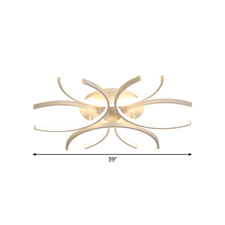 Modern Flower Acrylic Led Ceiling Light In Warm Or White - 23.5’/31.5’/39’ Wide