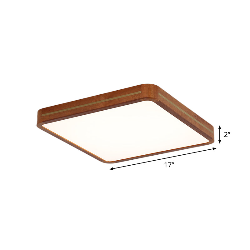 Brown Modern Square/Rectangle Ceiling Light Acrylic Led Flush Mount - 17’/21’/25.5’ Length
