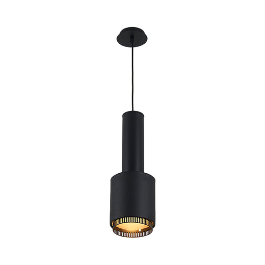 Modernist Black/White Hand Grenade Pendant Light For Restaurant: Metal Hanging Ceiling Fixture
