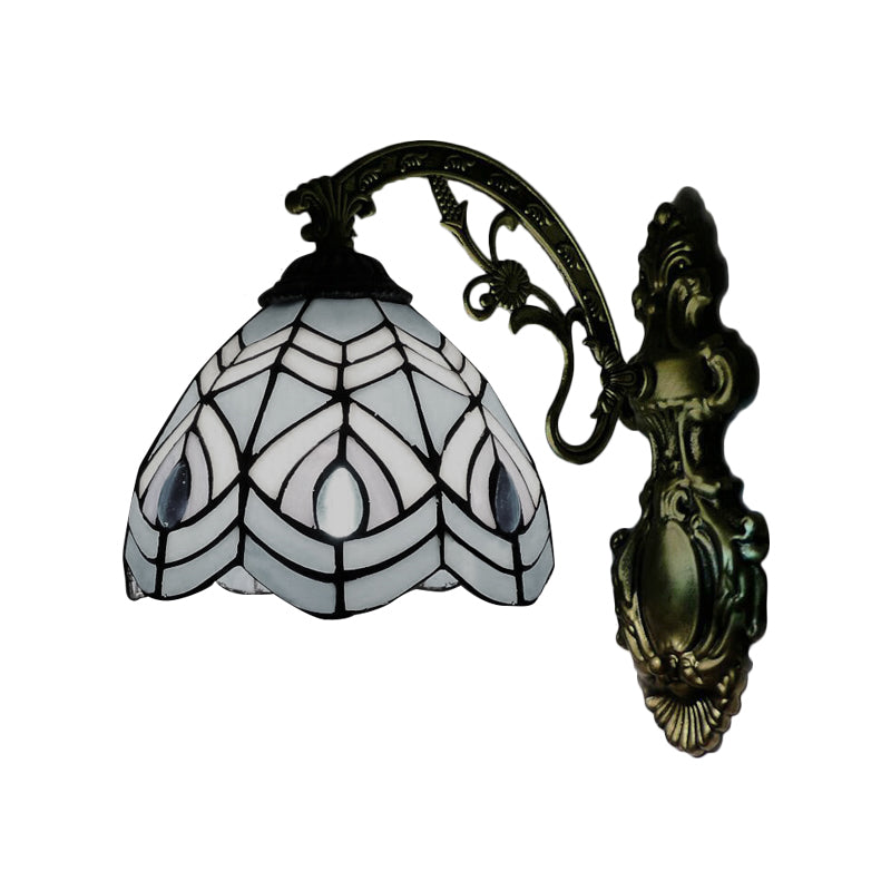 Tiffany-Style Peacock Wall Sconce With Stained Glass For Bedroom Lighting