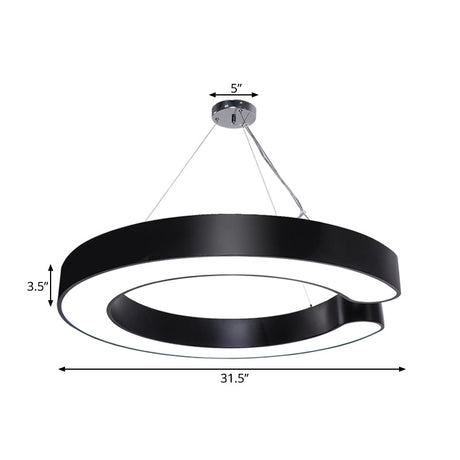 C-Shaped Hanging Led Pendant Lamp In Multiple Sizes & Finishes – Ideal For Minimalist Décor