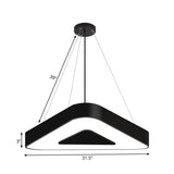 Modern Triangle Pendant Lamp With Led Lighting For Offices - Available In White Or Black Finish