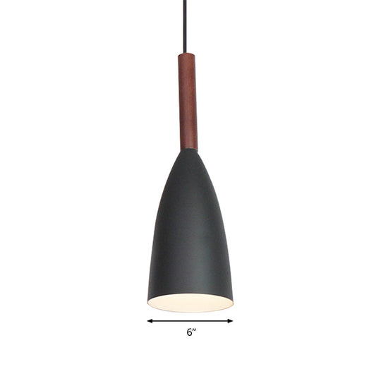 Modern Metallic Cone Pendant Lamp With Curved Design For Restaurants