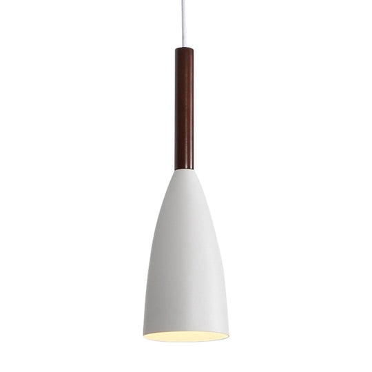 Modern Metallic Cone Pendant Lamp With Curved Design For Restaurants