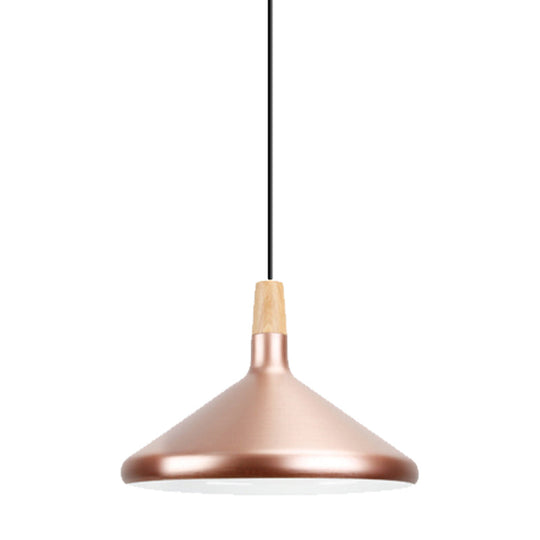 Modern Rose Gold Pyramid Pendant Lamp - Aluminum Hanging Light For Study Room