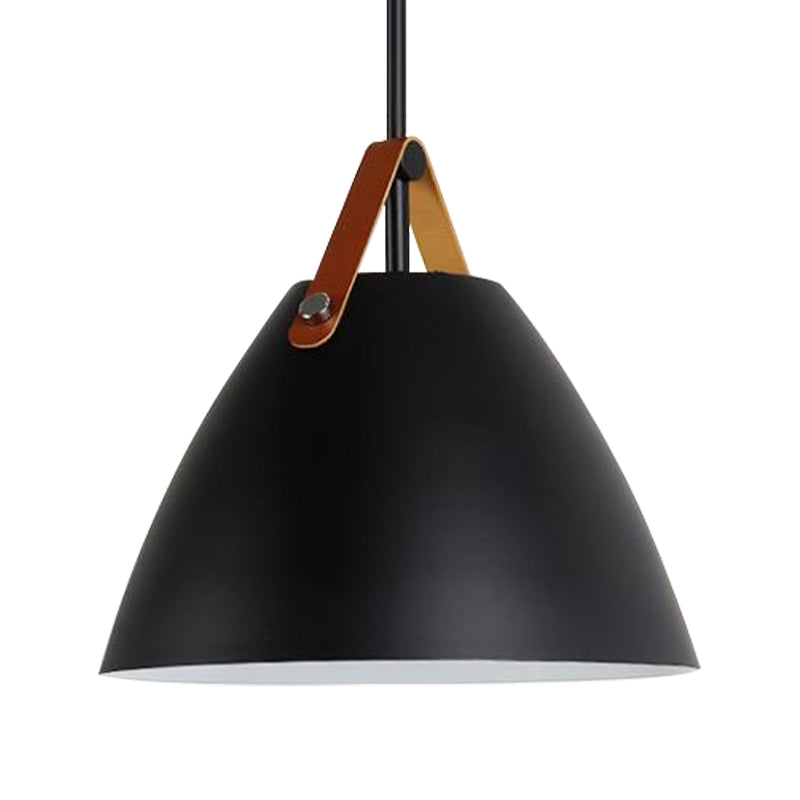 Modern Nordic Curved Coolie Pendant Light - Aluminum Hanging Lamp Single Black/Blue/Grey/Pink/White