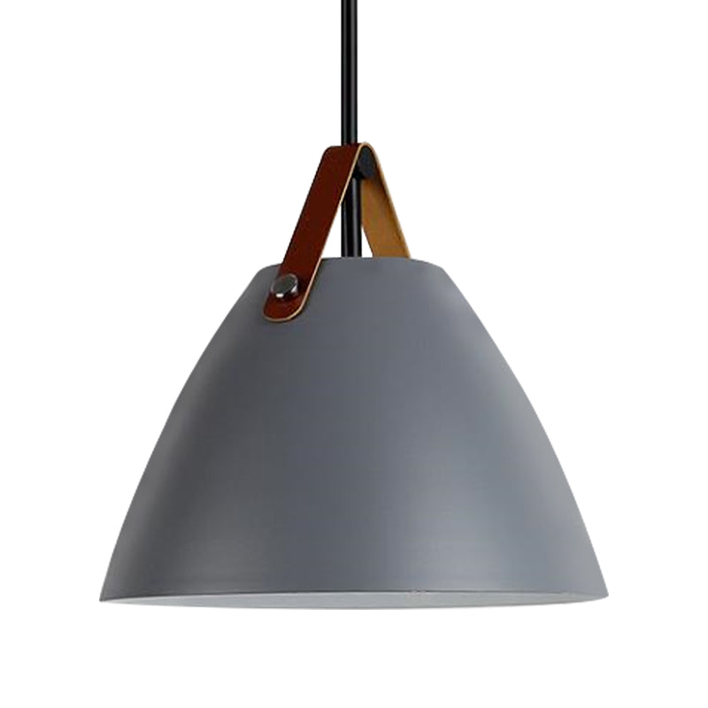 Modern Nordic Curved Coolie Pendant Light - Aluminum Hanging Lamp Single Black/Blue/Grey/Pink/White