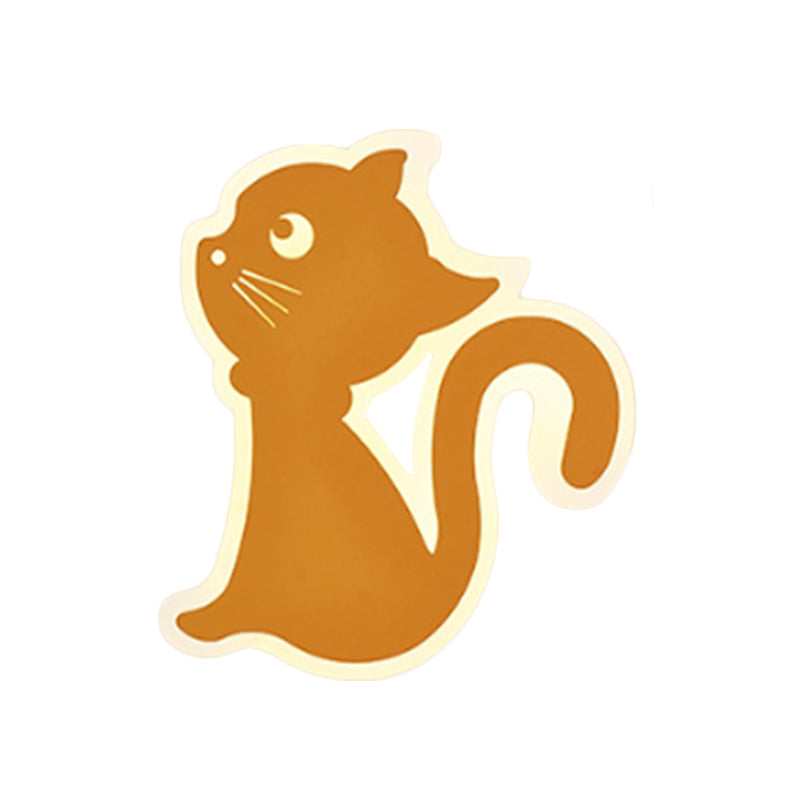 Sleek Metal Kitten Wall Light - Vibrant Macaron Colors For Bedroom Or Kindergarten