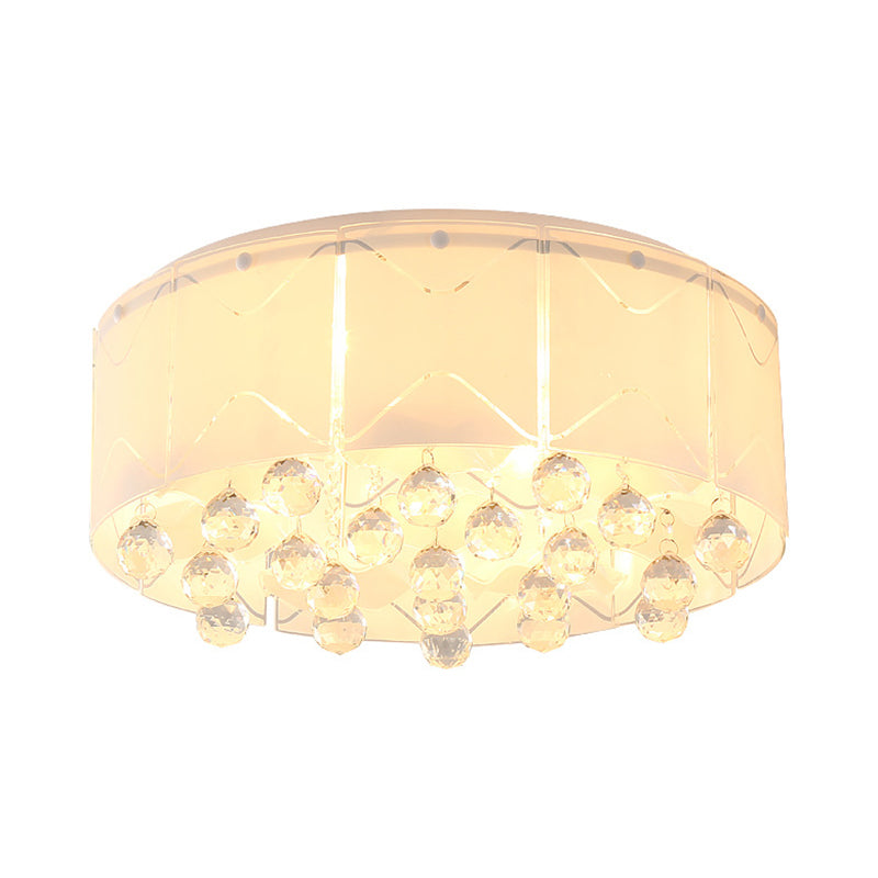 Modernist Crystal Flush Mount Lighting With Multi Lights - 18/19.5 Wide White Led Fixture