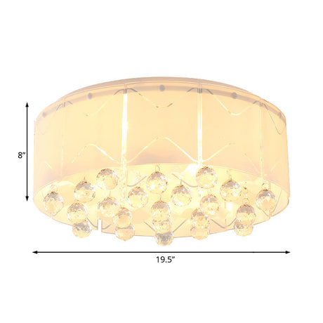 Modernist Crystal Flush Mount Lighting With Multi Lights - 18/19.5 Wide White Led Fixture