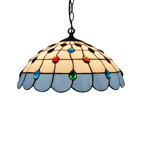 Hand Rolled Art Glass Ceiling Light - Tiffany Pink/Light Blue/Green Pendant For Bedroom