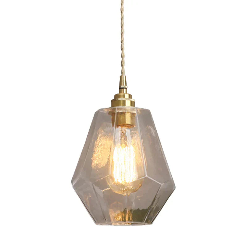 Pear Shaped Hanging Lamp Clear Glass 1 Light Pendant For Dining Room