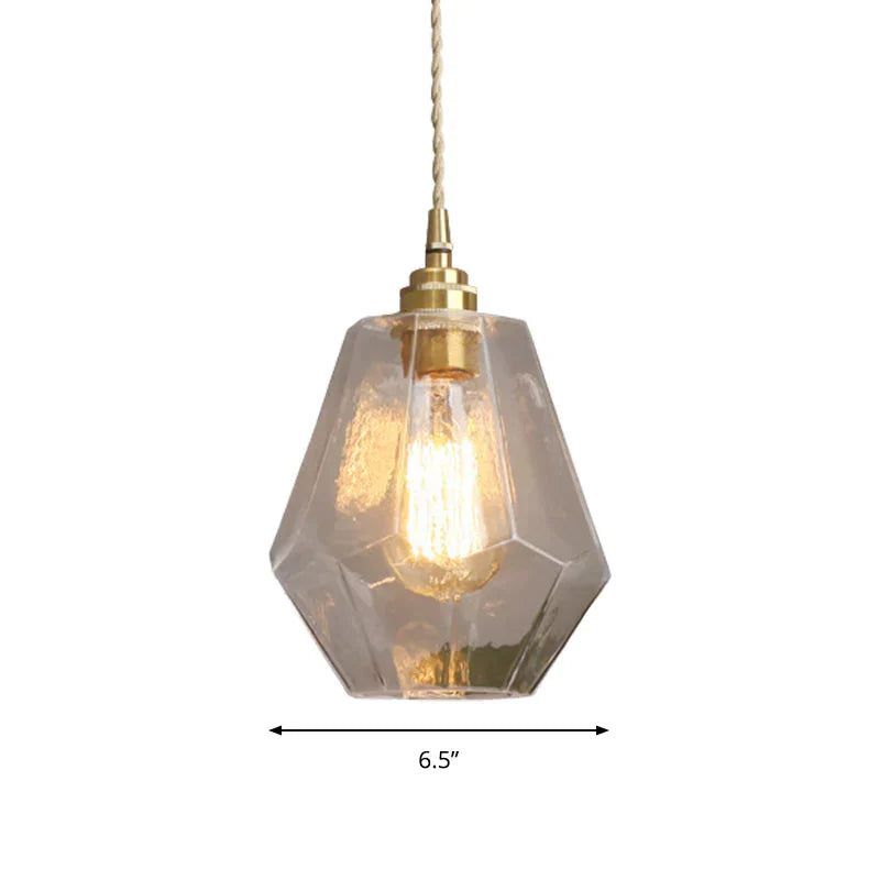 Pear Shaped Hanging Lamp Clear Glass 1 Light Pendant For Dining Room