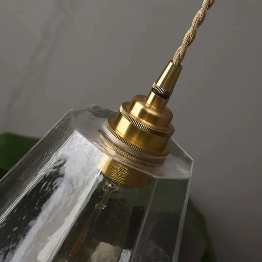 Pear Shaped Hanging Lamp Clear Glass 1 Light Pendant For Dining Room