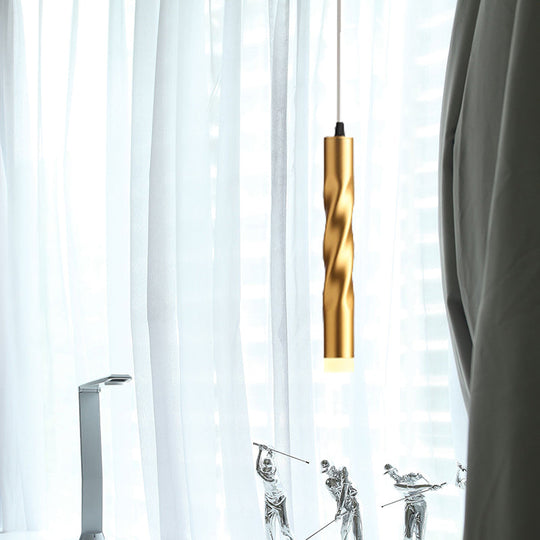 Gold Finish Modern Rope Mini Pendant Lamp - Perfect For Stair Kitchen Lighting / 12.5