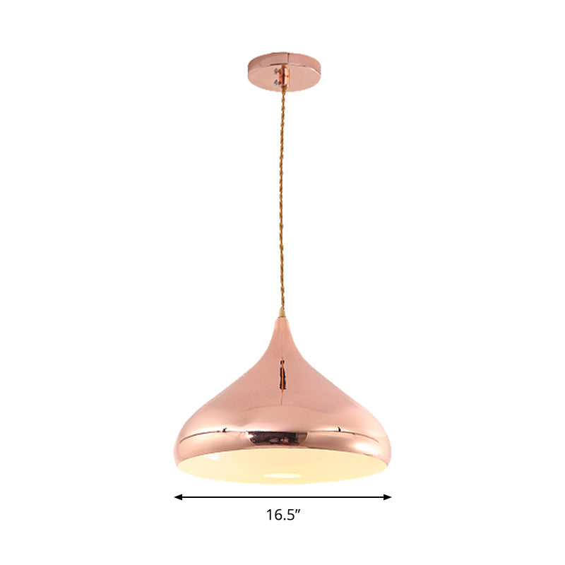 Rose Gold Onion-Shaped Modern Pendant Lamp For Bedroom