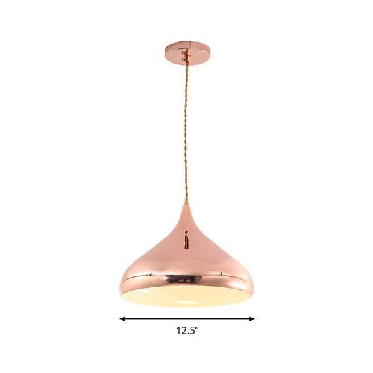 Rose Gold Onion-Shaped Modern Pendant Lamp For Bedroom