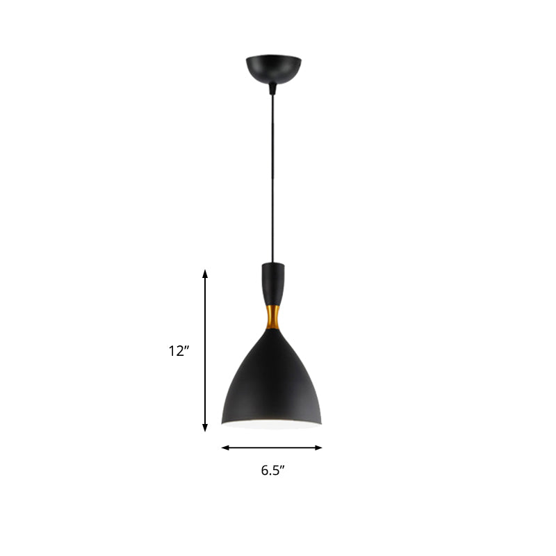 Contemporary Aluminum Funnel Suspension Pendant Lamp - Fits Study Room Or Cafe 6.5/10 Inch Wide 1