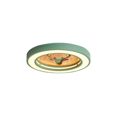 Nordic Deer Acrylic Flush Ceiling Light In Macaron Colors For Hallway