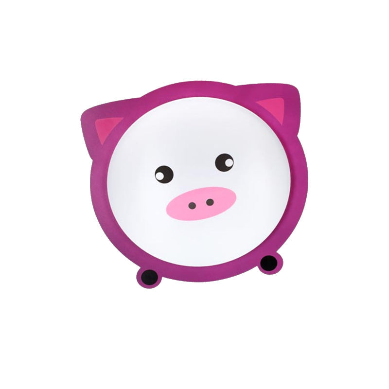 Cartoon Animal Shaped Ceiling Mount Light - Metal Flush For Nurseries And Corridors