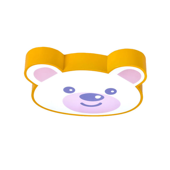 Yellow Bear - Shaped Ceiling Light For Girls’ Room - Acrylic Flush Mount