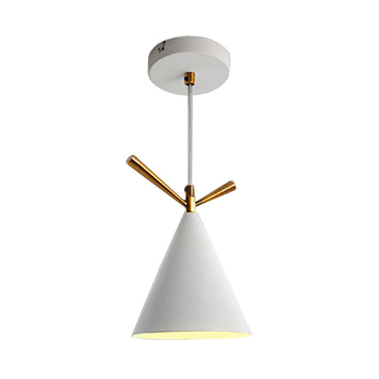 Nordic Style Cone Pendant Light For Restaurant/Coffee Shop - 1-Light Hanging Lamp