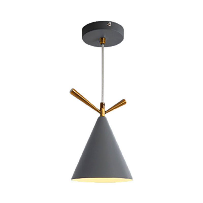 Nordic Style Cone Pendant Light - Metal Hanging Lamp For Restaurant & Coffee Shop