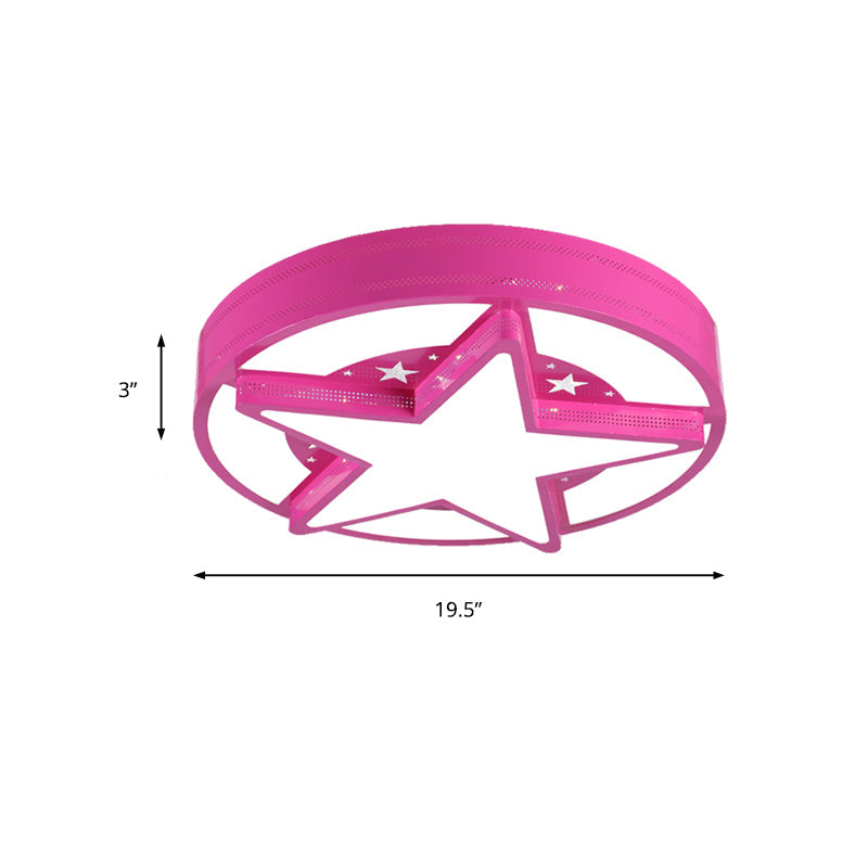 Modern Star Metal & Acrylic Bathroom Ceiling Light - Circle Flush Mount Lamp