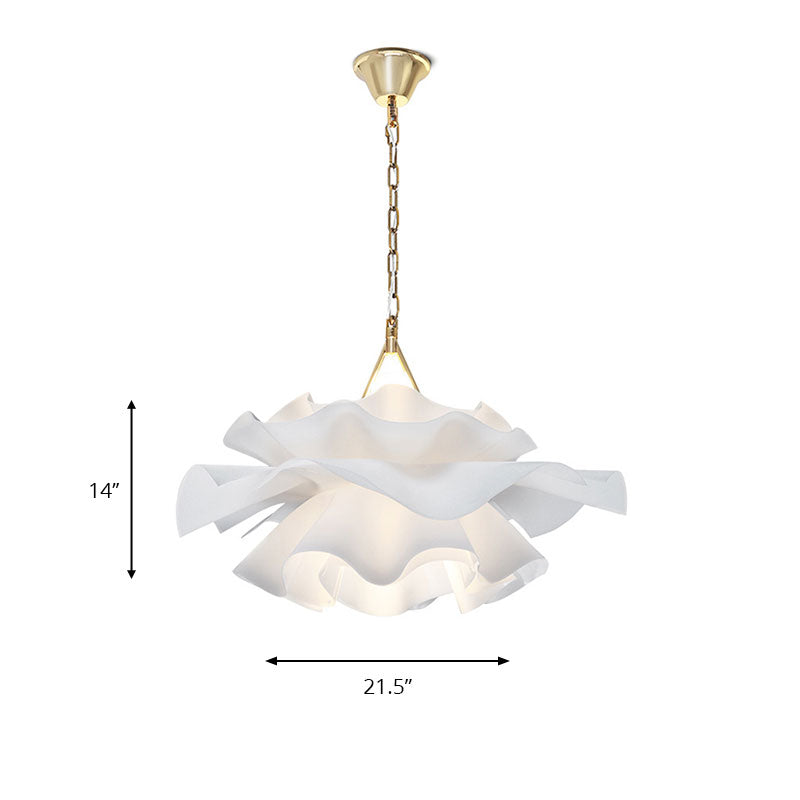 Stylish White Acrylic Pendant Light - Modern Flower Suspension Design For Bedroom