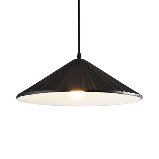 Modern Hat Ceiling Pendant Light Resin 1 Light 8’’/12.5’’/16’’ Dia Grey/White/Black