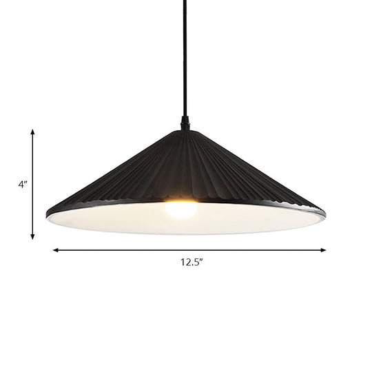 Modern Hat Ceiling Pendant Light Resin 1 Light 8’’/12.5’’/16’’ Dia Grey/White/Black